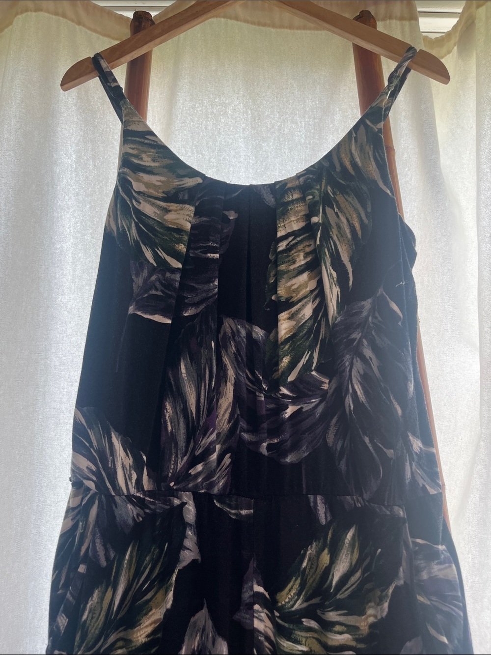 C&C California Black Leaf-Print Jumpsuit